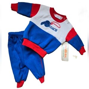 Vintage 1990s red white blue Coach 2-piece joggers sweatsuit set NWT